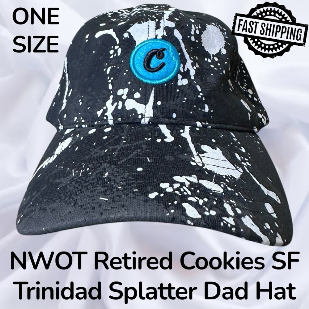 NWOT Retired Cookies SF Trinidad Splatter Dad Hat One Size FREE SHIPPING